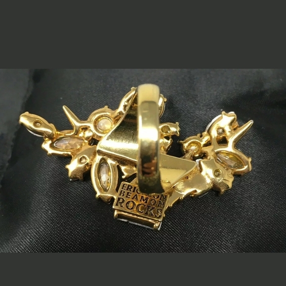 Signed Erickson Beamon Cocktail Ring Size 7 - Picture 4 of 5